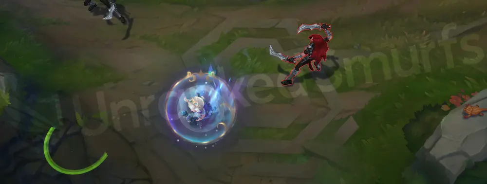 Winterblessed Annie E - frigid shield with cyan ribbon motifs