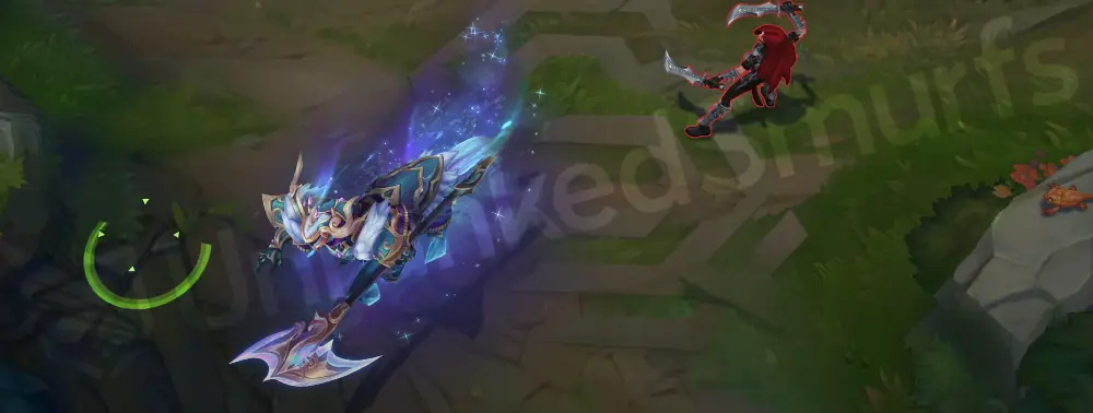 Winterblessed Hecarim E activation with aurora charge glow