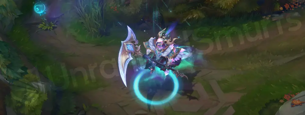 Winterblessed Hecarim recall animation riding into the aurora