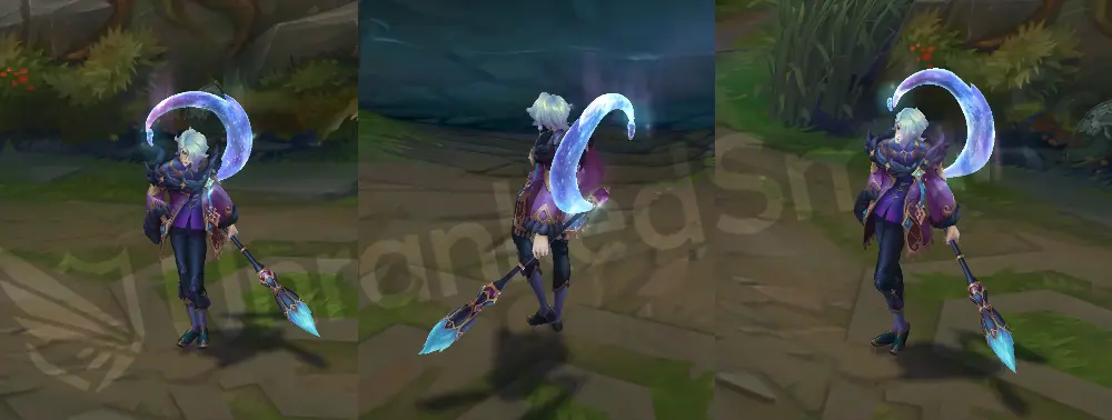 Winterblessed Hwei front and back in-game skin overview showing outfit and brush