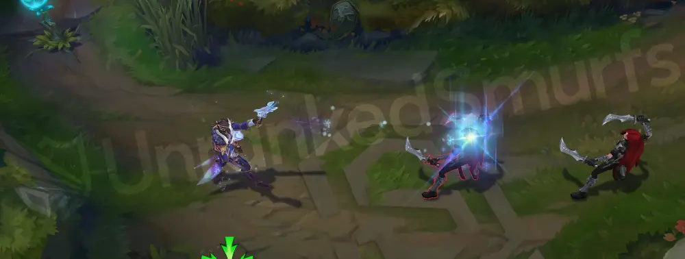 Winterblessed Lucian basic attack animation sequence 2 with icy muzzle flash