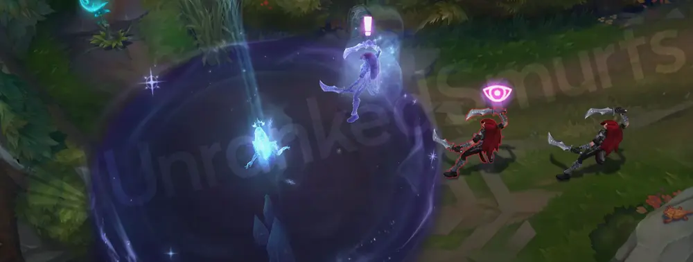 Winterblessed Senna E cast with cyan and purple aurora shroud