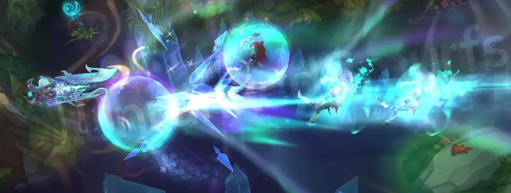 Winterblessed Senna R particles showing purple finisher edge