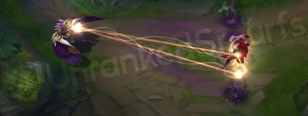 Winterblessed Swain Q casting with smoky purple and cyan bolts