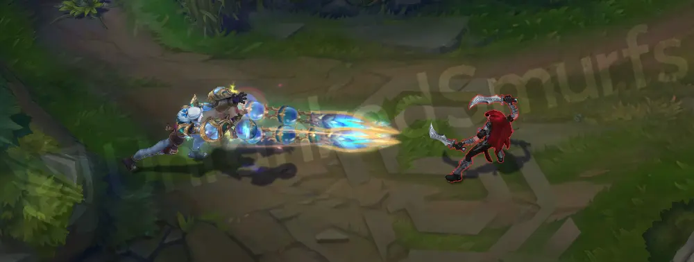 Winterblessed Sylas E cast with aurora-charged chain lash, frame 1