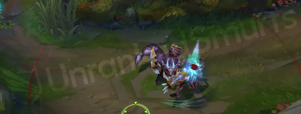 Winterblessed Warwick basic stance with teal and copper armor details