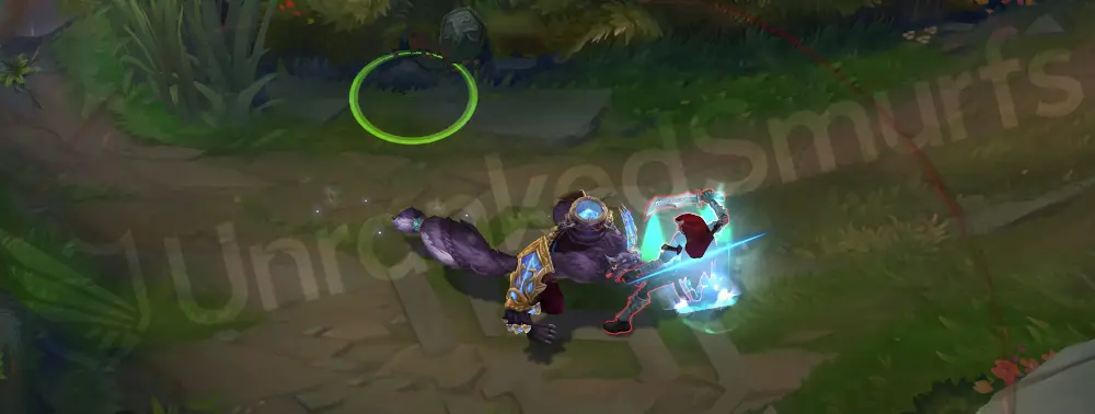 Winterblessed Warwick Q animation with frosty cyan slash