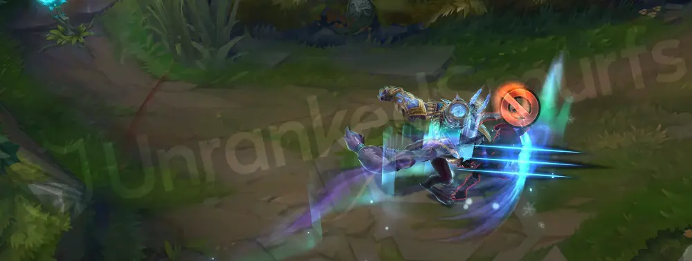 Winterblessed Warwick R leap with icy burst and sigils