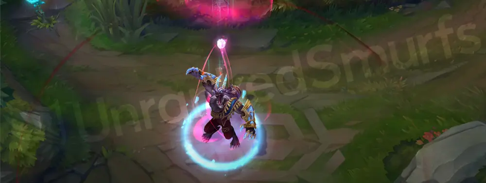 Winterblessed Warwick custom recall with swirling snow effects