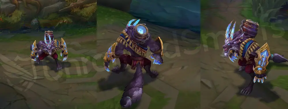 Winterblessed Warwick full in-game view showing icy mask and ornate winter armor